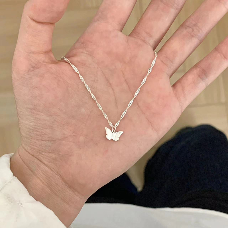New 925 Sterling Silver Butter - Birth Flower Necklace ulasan dan harga